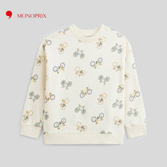 MONOPRIX OFF WHITE BICYCLE PRINTED SWEATSHIRT