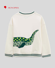 MONOPRIX OFF WHITE CROCODILE SWEATSHIRT