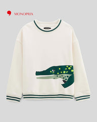 MONOPRIX OFF WHITE CROCODILE SWEATSHIRT
