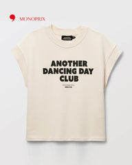 MONOPRIX OFF WHITE DANCING CLUB SLEEVELESS SWEATSHIRT
