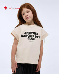 MONOPRIX OFF WHITE DANCING CLUB SLEEVELESS SWEATSHIRT