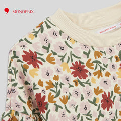 MONOPRIX OFF WHITE FLORAL PRINTED SWEATSHIRT