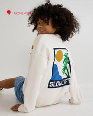 MONOPRIX OFF WHITE FRONT AND BACK PRINTED SWEATSHIRT
