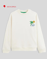 MONOPRIX OFF WHITE FRONT AND BACK PRINTED SWEATSHIRT