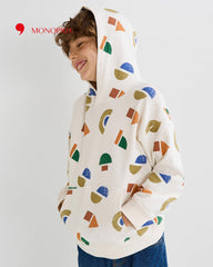 MONOPRIX OFF WHITE GEOMATRICAL PRINT HOODIE