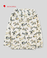 MONOPRIX OFF WHITE HELICOPTER ZIPPER HOOD