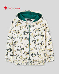 MONOPRIX OFF WHITE HELICOPTER ZIPPER HOOD