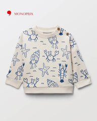 MONOPRIX OFF WHITE MARINE PRINT SWEATSHIRT