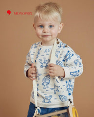 MONOPRIX OFF WHITE MARINE PRINT SWEATSHIRT