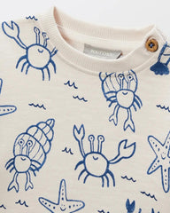 MONOPRIX OFF WHITE MARINE PRINT SWEATSHIRT