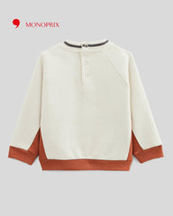 MONOPRIX OFF WHITE NUMBER 1 PRINTED SWEATSHIRT