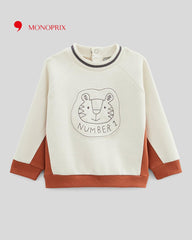 MONOPRIX OFF WHITE NUMBER 1 PRINTED SWEATSHIRT