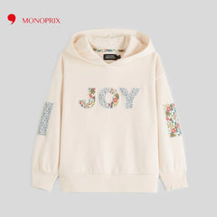 MONOPRIX OFF WHITE PATCHWORK HOODIE