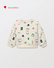 MONOPRIX OFF WHITE PONY PRINT SWEATSHIRT