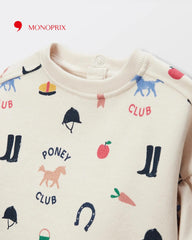 MONOPRIX OFF WHITE PONY PRINT SWEATSHIRT