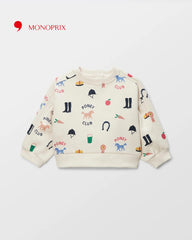 MONOPRIX OFF WHITE PONY PRINT SWEATSHIRT