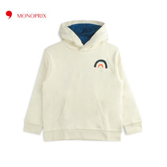 MONOPRIX OFF WHITE PRINTED HOODIE