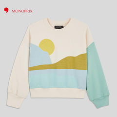 MONOPRIX OFF WHITE PRINTED SWEATSHIRT