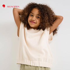 MONOPRIX OFF WHITE SLEEVELESS SWEATSHIRT