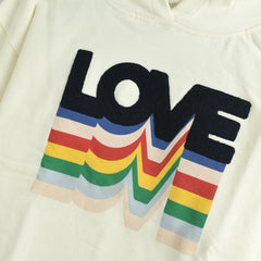 MONOPRIX OFF WHITE LOVE EMBOSSED HOODIE