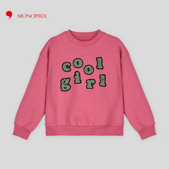 MONOPRIX PINK COOL GIRL SWEATSHIRT
