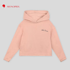 MONOPRIX PINK LETS DANCE CROP STYLE HOODIE