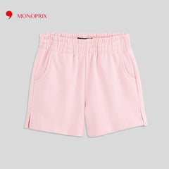 MONOPRIX PLAIN PINK FLEECE SHORTS