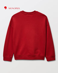 MONOPRIX RED NEW YORK FLEECE SWEATSHIRT