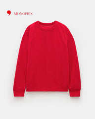 MONOPRIX RED PLAIN RAGLAN SWEATSHIRT