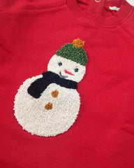 MONOPRIX RED SNOWMAN SWEATSHIRT