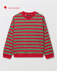 MONOPRIX RED STRIPED SWEATSHIRT