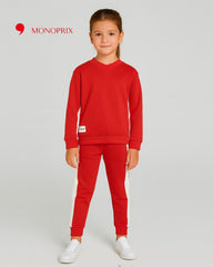 MONOPRIX RED SWEATSHIRT WITH CONTRASTING BANDS 2 PCS SET