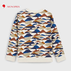 MONOPRIX ROUND NECK PRINTED SWEATSHIRT