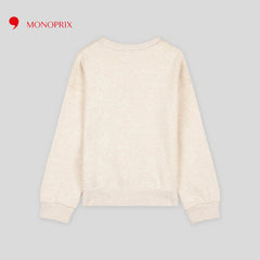 MONOPRIX SAND CAT EMBOSSED SWEATSHIRT