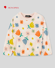 MONOPRIX SAND FLOWERS PRINTED SWEATSHIRT