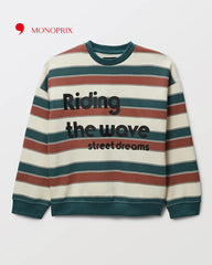MONOPRIX STRIPED RIDING THE WAVE SWEATSHIRT