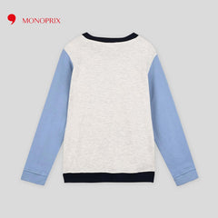 MONOPRIX TRICOLOR GREY POCH POCKET SWEATSHIRT