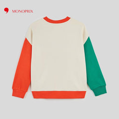 MONOPRIX TRICOLOR SMART BUDDY SWEATSHIRT