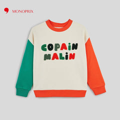 MONOPRIX TRICOLOR SMART BUDDY SWEATSHIRT