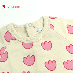 MONOPRIX OFF WHITE PRINTED SWEAT T-SHIRT