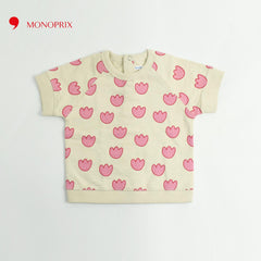 MONOPRIX OFF WHITE PRINTED SWEAT T-SHIRT