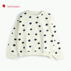 MONPRIX OFF WHITE POLKA DOTTED SWEATSHIRT