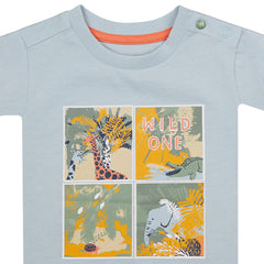 MOTHERCARE BABY BLUE SAFARI T-SHIRT