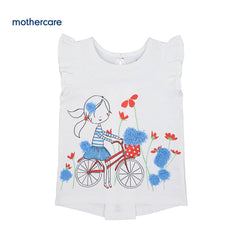 MOTHERCARE SWAN LAKE GIRL WHITE SHORT SLEEVE T-SHIRT