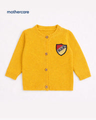 MOTHERCARE YELLOW EMBROIDERED KNITTED CARDIGAN
