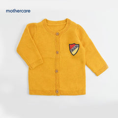 MOTHERCARE YELLOW EMBROIDERED KNITTED CARDIGAN