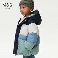 M&S STORMWEAR PADDED COLOR BLOCK JACKET
