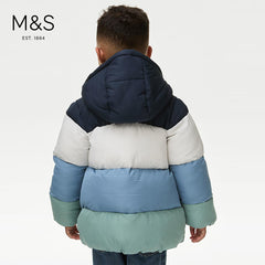 M&S STORMWEAR PADDED COLOR BLOCK JACKET