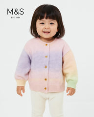 M&S RAINBOW KNITTED CARDIGAN