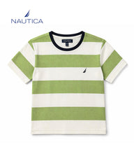NAUTICA GREEN STRIPED SHORT SLEEVE T-SHIRT